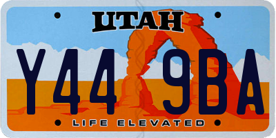 UT license plate Y449BA