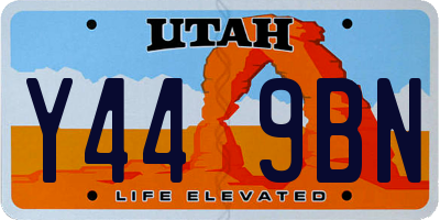 UT license plate Y449BN