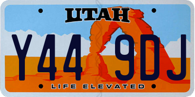 UT license plate Y449DJ