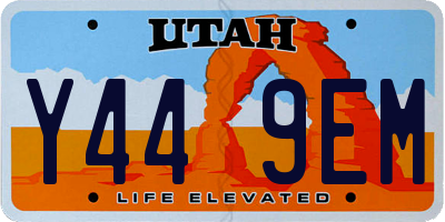 UT license plate Y449EM