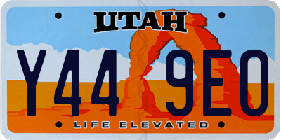 UT license plate Y449EO