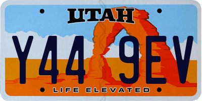 UT license plate Y449EV