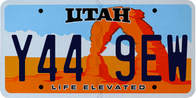 UT license plate Y449EW