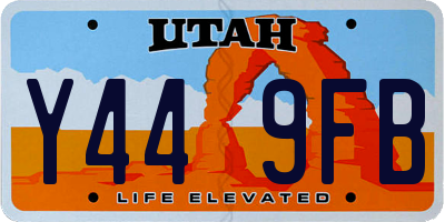 UT license plate Y449FB