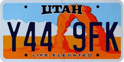 UT license plate Y449FK