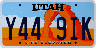 UT license plate Y449IK