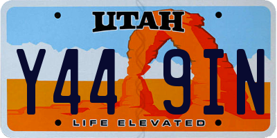 UT license plate Y449IN