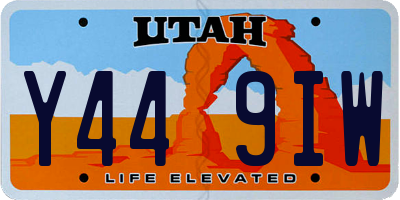 UT license plate Y449IW