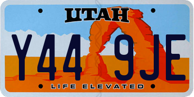 UT license plate Y449JE