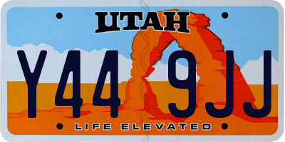 UT license plate Y449JJ