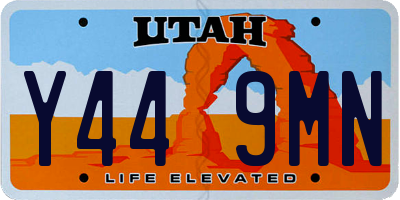 UT license plate Y449MN