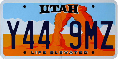 UT license plate Y449MZ