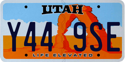 UT license plate Y449SE