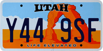 UT license plate Y449SF