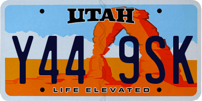 UT license plate Y449SK