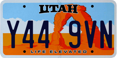 UT license plate Y449VN