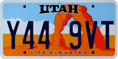 UT license plate Y449VT