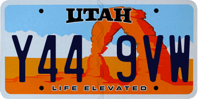 UT license plate Y449VW
