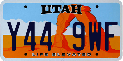 UT license plate Y449WF