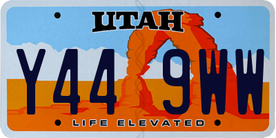 UT license plate Y449WW