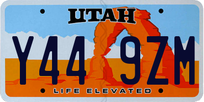UT license plate Y449ZM