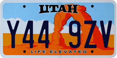 UT license plate Y449ZV