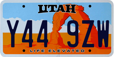 UT license plate Y449ZW