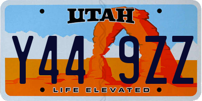 UT license plate Y449ZZ