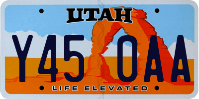 UT license plate Y450AA