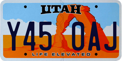 UT license plate Y450AJ