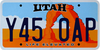 UT license plate Y450AP