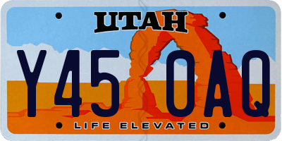 UT license plate Y450AQ