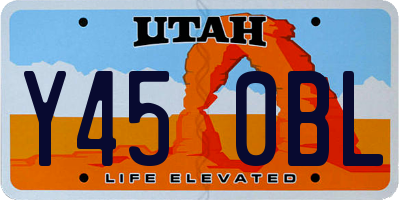 UT license plate Y450BL