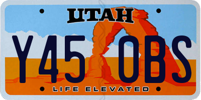 UT license plate Y450BS