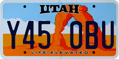 UT license plate Y450BU