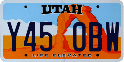 UT license plate Y450BW