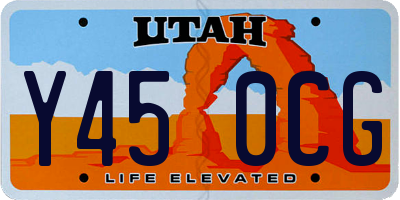 UT license plate Y450CG