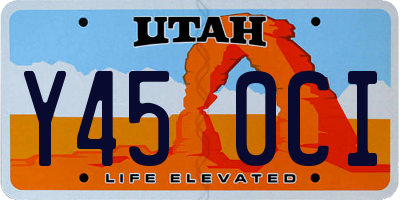 UT license plate Y450CI