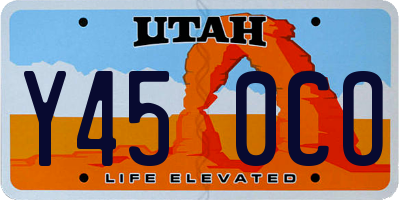 UT license plate Y450CO