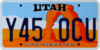 UT license plate Y450CU