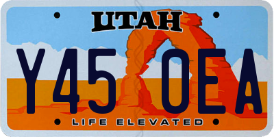UT license plate Y450EA