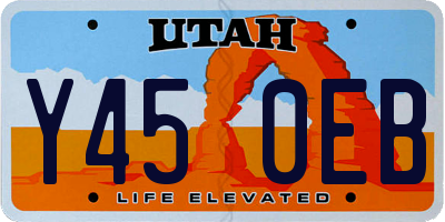 UT license plate Y450EB