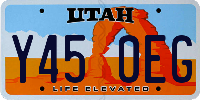 UT license plate Y450EG
