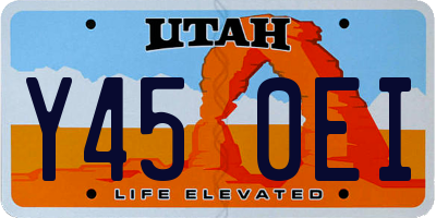UT license plate Y450EI