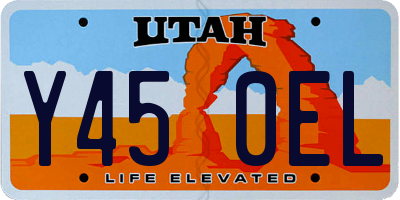 UT license plate Y450EL
