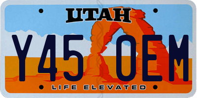UT license plate Y450EM