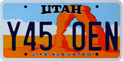 UT license plate Y450EN