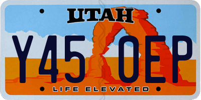 UT license plate Y450EP