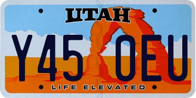 UT license plate Y450EU
