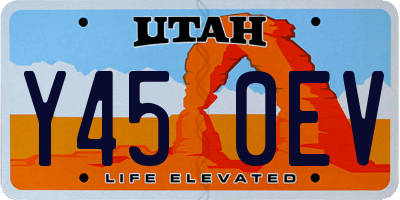 UT license plate Y450EV